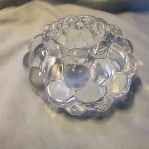 Orrefors Sweden Crystal "Raspberry" Votive Holder 4.5" NWPL